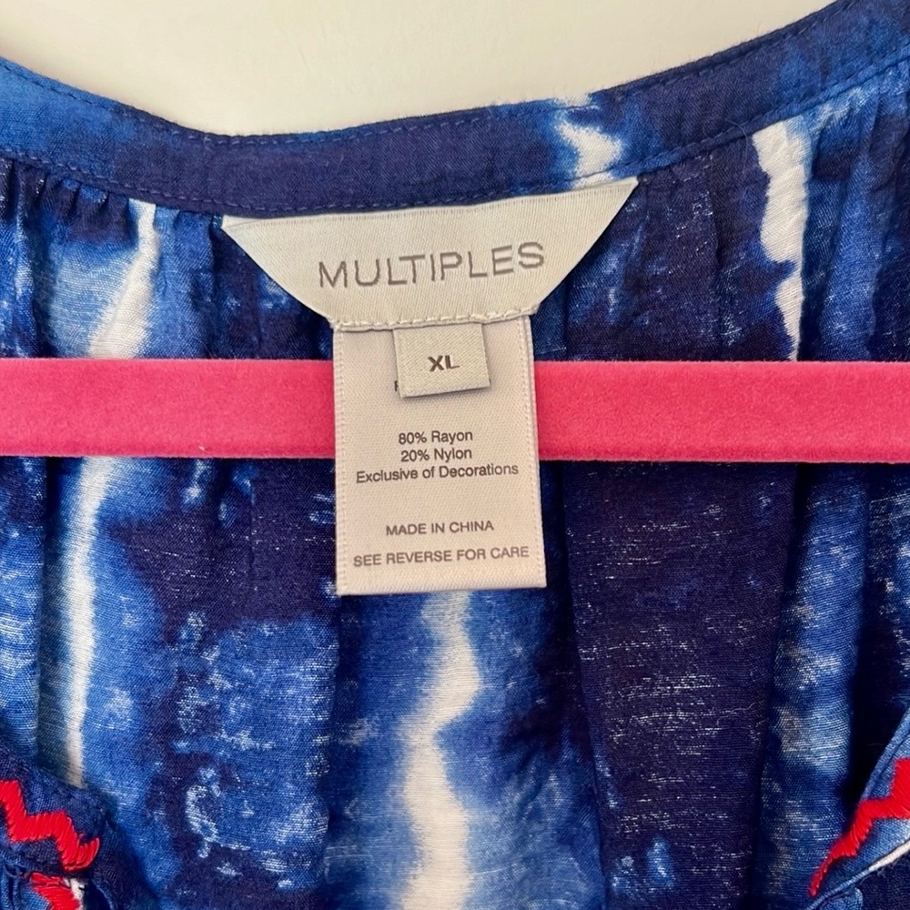 Multiples Blue Tie-Dye Tunic - Picture 4 of 4